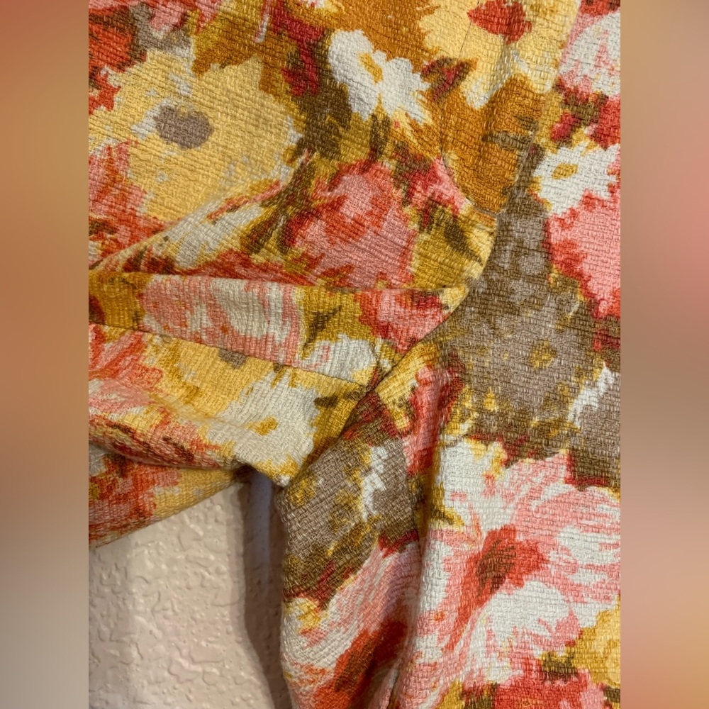 Talbots Signature Size 2 Red Orange Pink Floral  Ankle Dress Pants Slacks - Picture 5 of 8